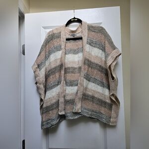 Striped Knit Open-Front Sweater
